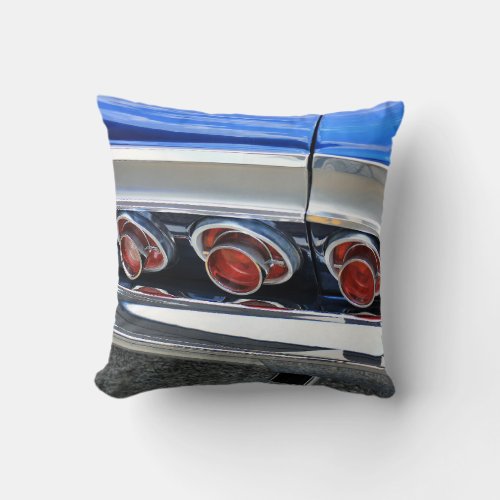 1964 Classic Car Tail Lights _ Taillights Throw Pillow