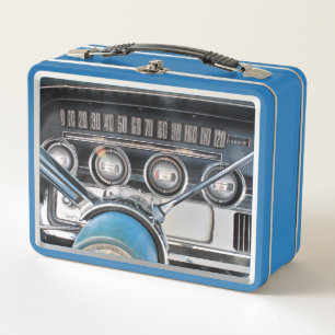 1964 Classic Sports Car Speedometer Metal Lunch Box