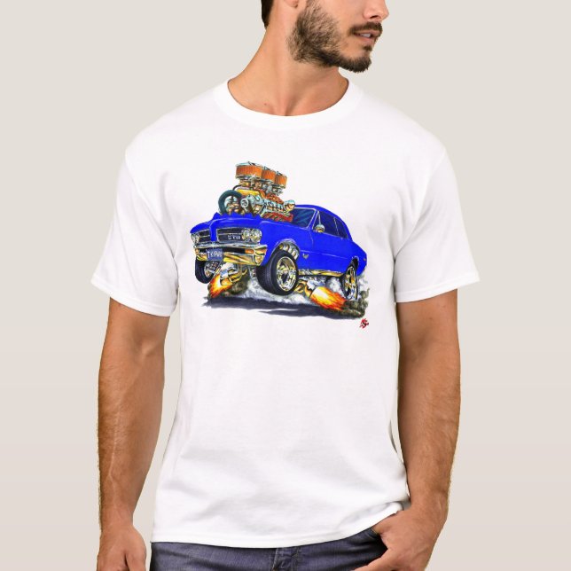 1964 GTO Blue Car T-Shirt (Front)