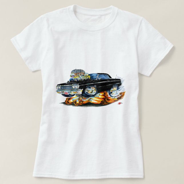 1964 Impala Black Car T-Shirt (Design Front)