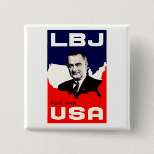 1964 LBJ for the USA Pinback Button