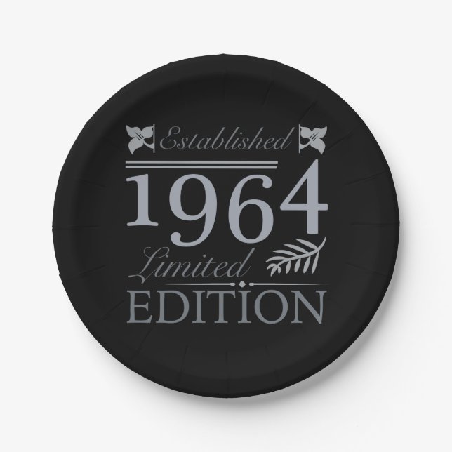 1964 Limited Edition 60 Years Old Paper Plates (Front)