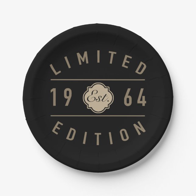 1964 Limited Edition 60th Birthday Paper Plates (Front)