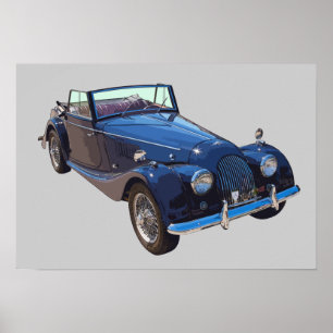 1964 Morgan Plus 4 Convertible Sports Car Poster