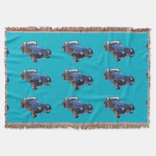 1964 Morgan Plus 4 Convertible Sports Car Throw Blanket