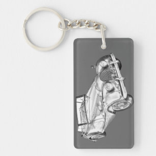 1964 Morgan Plus 4 Sports Car Illustration Keychain