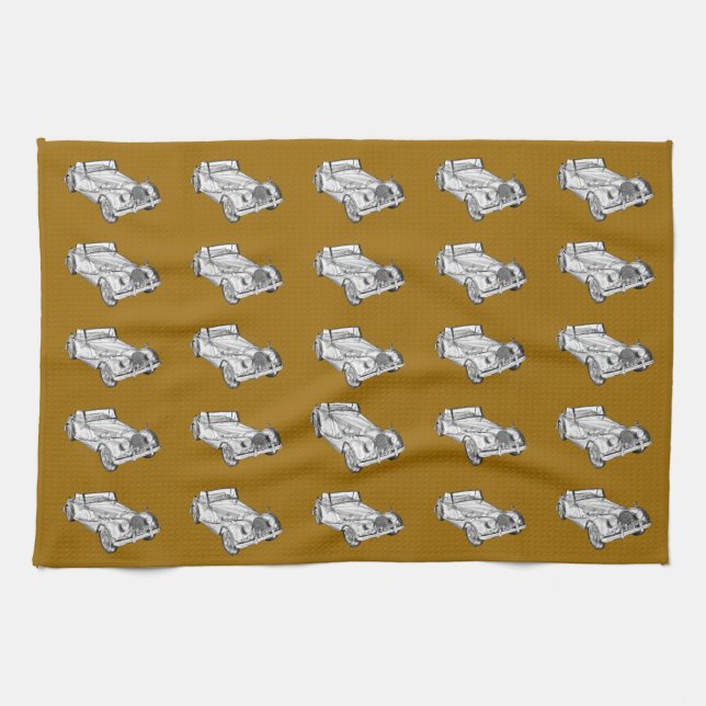 1964 Morgan Plus 4 Sports Car Illustration Towel (Horizontal)