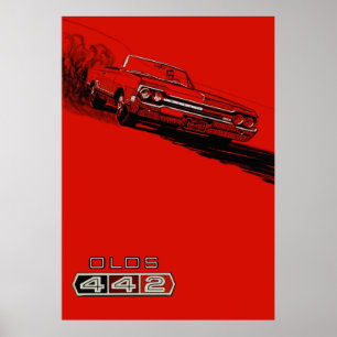1964 Oldsmobile 442 vintage poster reproduction