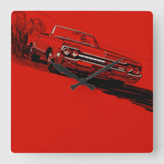 1964 Oldsmobile 442 vintage poster reproduction Square Wall Clock