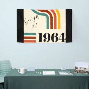 1964 Retro Stripe Vintage Poster Banner