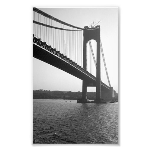 1964 Verrazano_ Narrows Bridge New York Suspension Photo Print