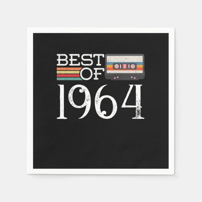1964 Vintage 56 th Birthday Anniversary Gift Napkins (Front)