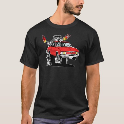 1965_69 Corvair Cartoon Hot Rod Design T_Shirt
