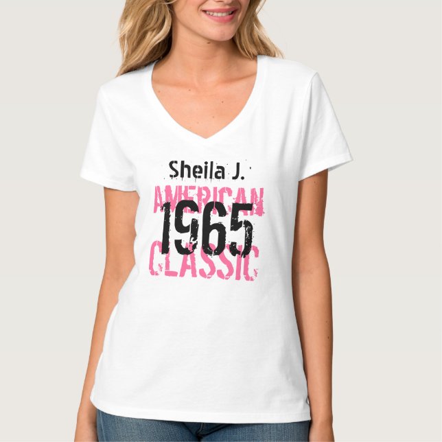 1965 American Classic 50th Birthday Gift for Her T-Shirt (Front)