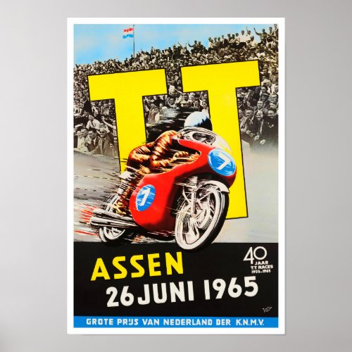 1965 Assen TT motorcycle Grand Prix Poster