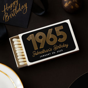 1965 Black Faux Gold 60th Birthday  Matchboxes