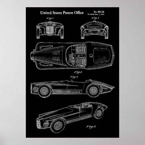 1965 Classic Car Patent Art Poster