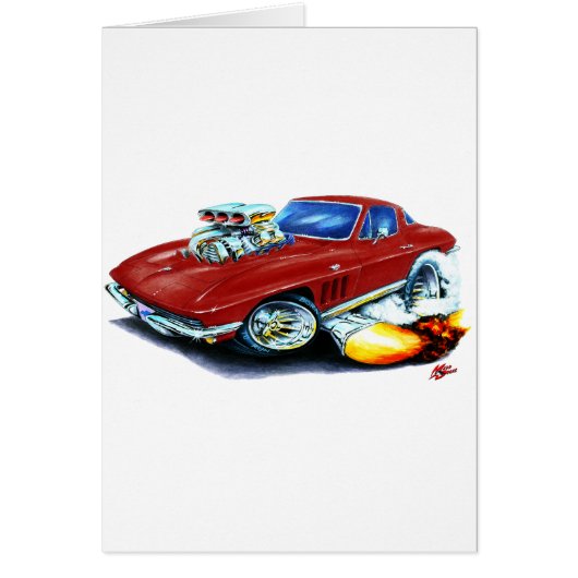 1965 Corvette Maroon Car Cards (Front)