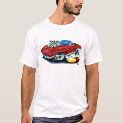 1965 Corvette Maroon Convertible T_Shirt