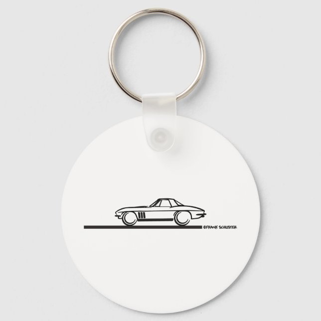 1965 Corvette Stingray Hardtop BLK Keychain (Front)