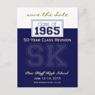 1965 Custom Class Reunion Save-the-Date Announcement Postcard