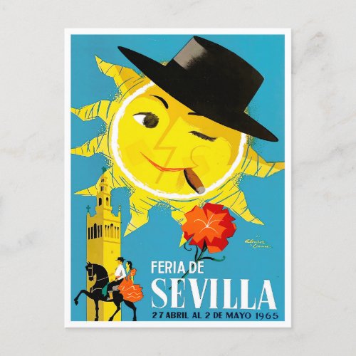 1965 Feria de Sevilla vintage travel Postcard