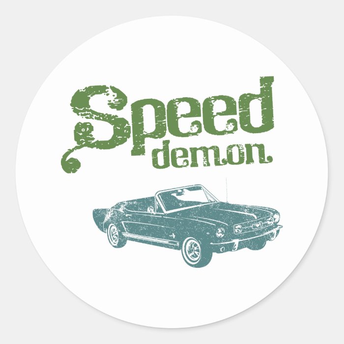 1965 Ford Mustang Convertible Round Sticker