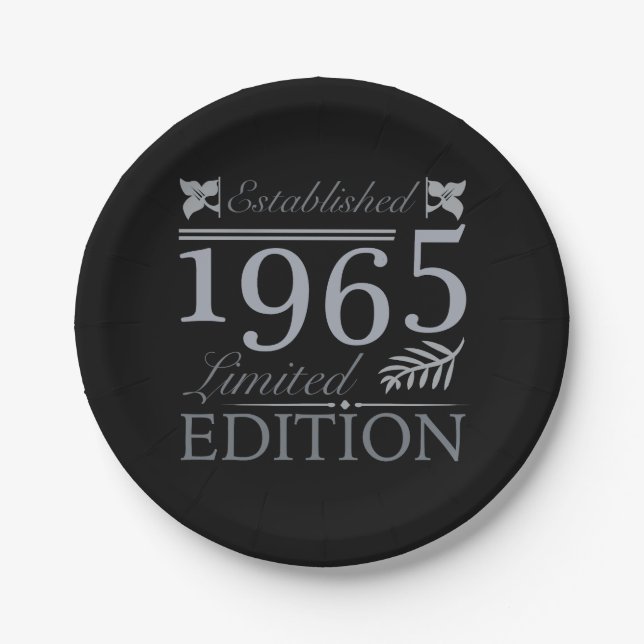 1965 Limited Edition 60th Birthday Paper Plates (Front)
