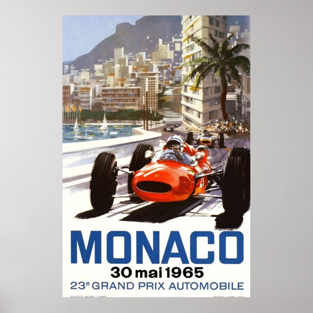 1965 Monaco Grand Prix Racing Poster (Front)