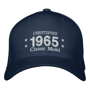 1965 or Any Year 50th Birthday A4Q BLUE and WHITE Embroidered Baseball Hat