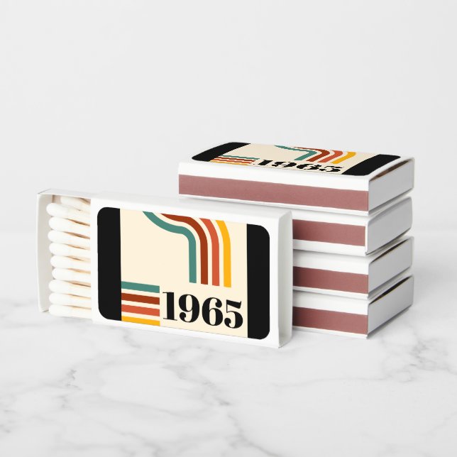 1965 Retro Stripe Vintage Poster Matchboxes (Stacked)