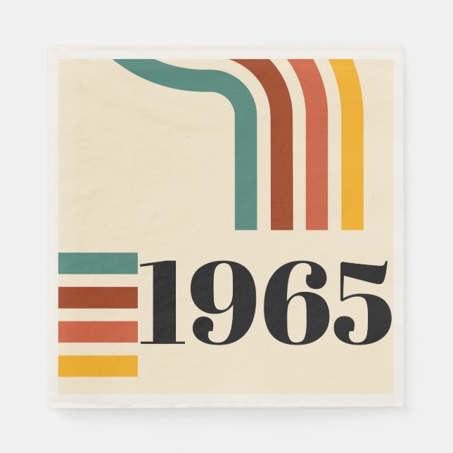 1965 Retro Stripe Vintage Poster Napkins (Front)