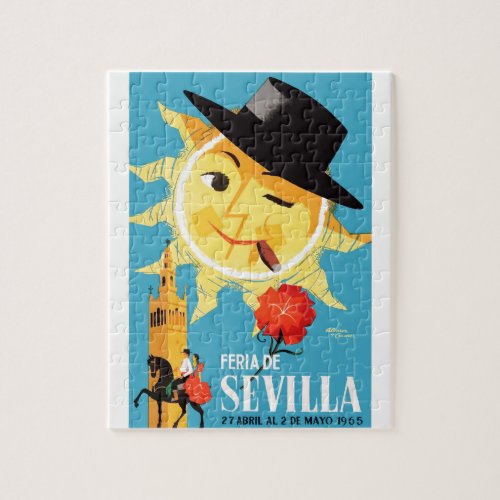 1965 Seville Spain April Fair Poster Jigsaw Puzzle