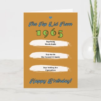 1965 Top List Birthday Card