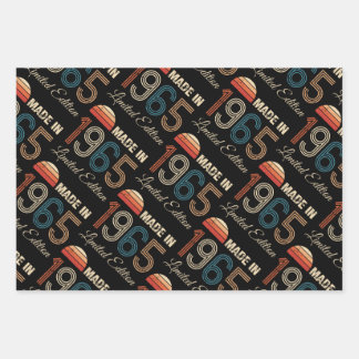1965 Vintage 60th Birthday Wrapping Paper Sheets