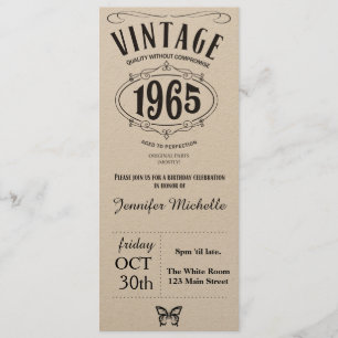 1965 Vintage Birthday Invitation