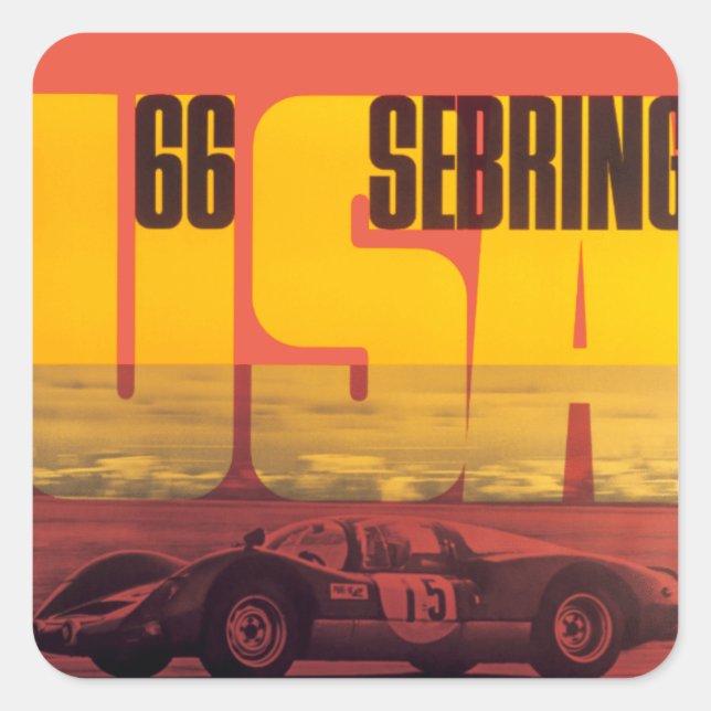 1966 12 Hours of Sebring Square Sticker (Front)