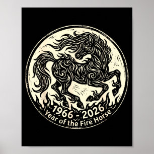 1966 2026 year of the fire horse chinese zodiac196 poster