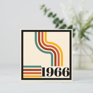 1966 60th Birthday Retro Stripe Vintage Invitation
