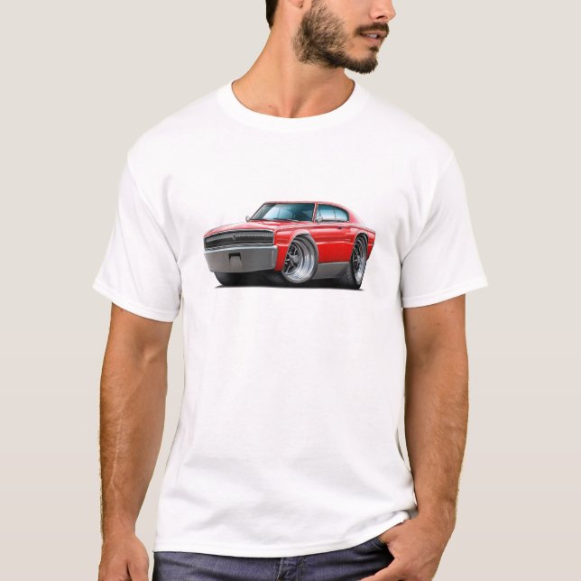1966-67 Charger Red Car T-Shirt (Front)