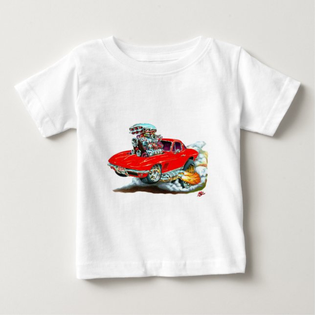 1966-67 Corvette Red Car Baby T-Shirt (Front)