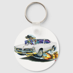 1966-67 GTO White Car Keychain