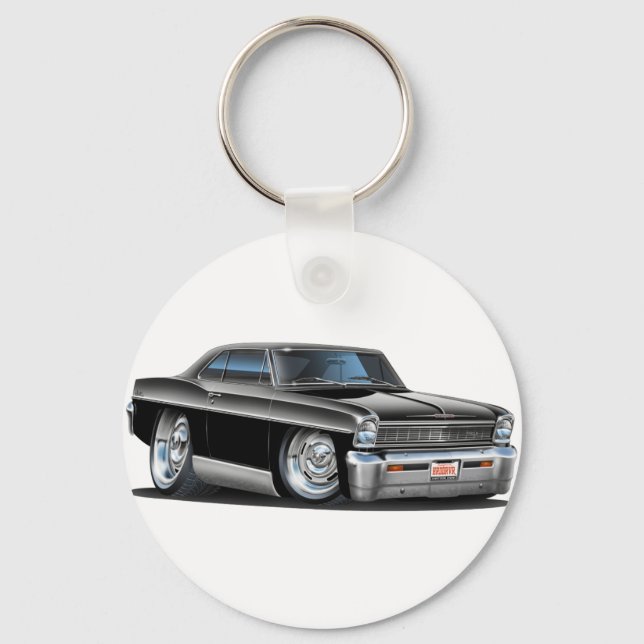 1966-67 Nova Black Car Keychain (Front)