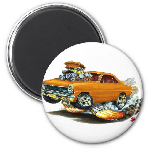 1966_67 Nova Orange Car Magnet