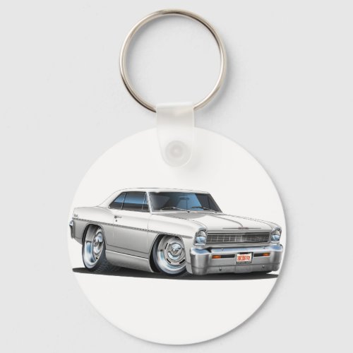 1966-67 Nova White Car Keychain