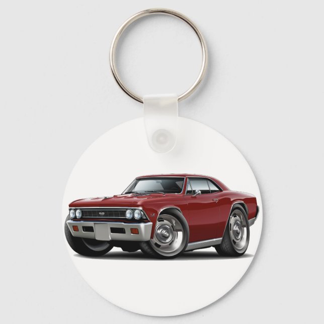 1966 Chevelle Maroon Car Keychain (Front)