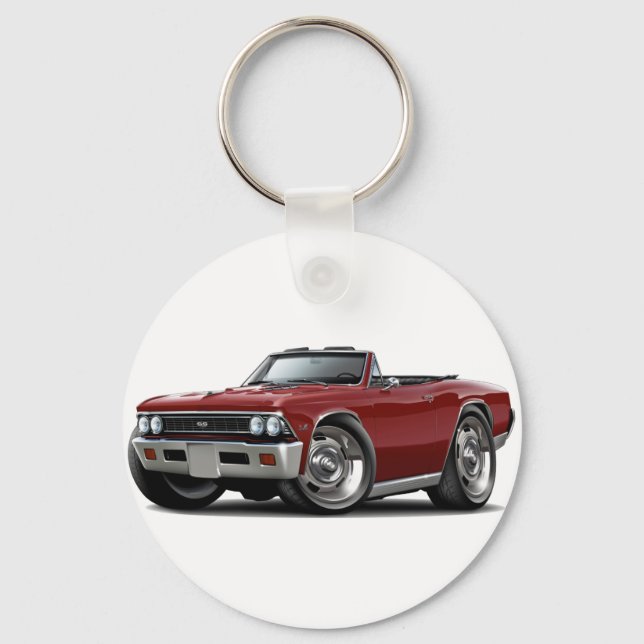 1966 Chevelle Maroon Convertible Keychain (Front)