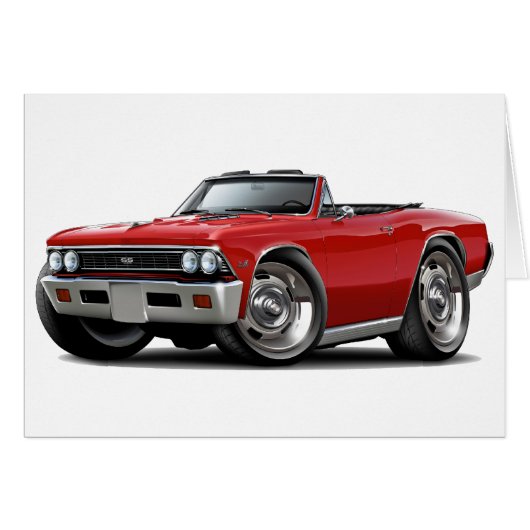 1966 Chevelle Red Convertible Cards (Front Horizontal)