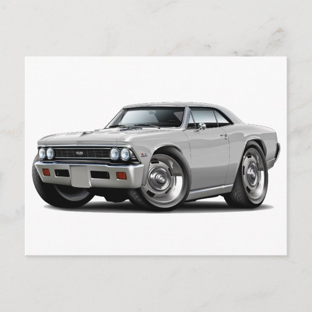 1966 Chevelle White Car Postcard (Front)
