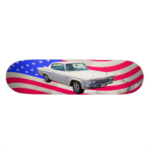1966 Chevrolet Caprice With American Flag Skateboard